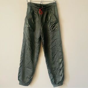 Nike S Olive Green Nylon Track Pant